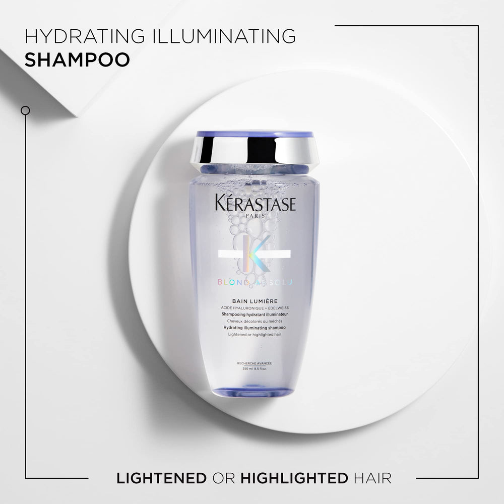 KÉRASTASE Blond Absolu shampoo pump showing easy, mess-free dispensing.