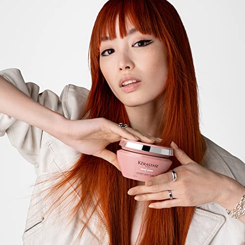 KÉRASTASE Chroma Absolu finish-hair glow showcases nourished, shiny color-treated strands.