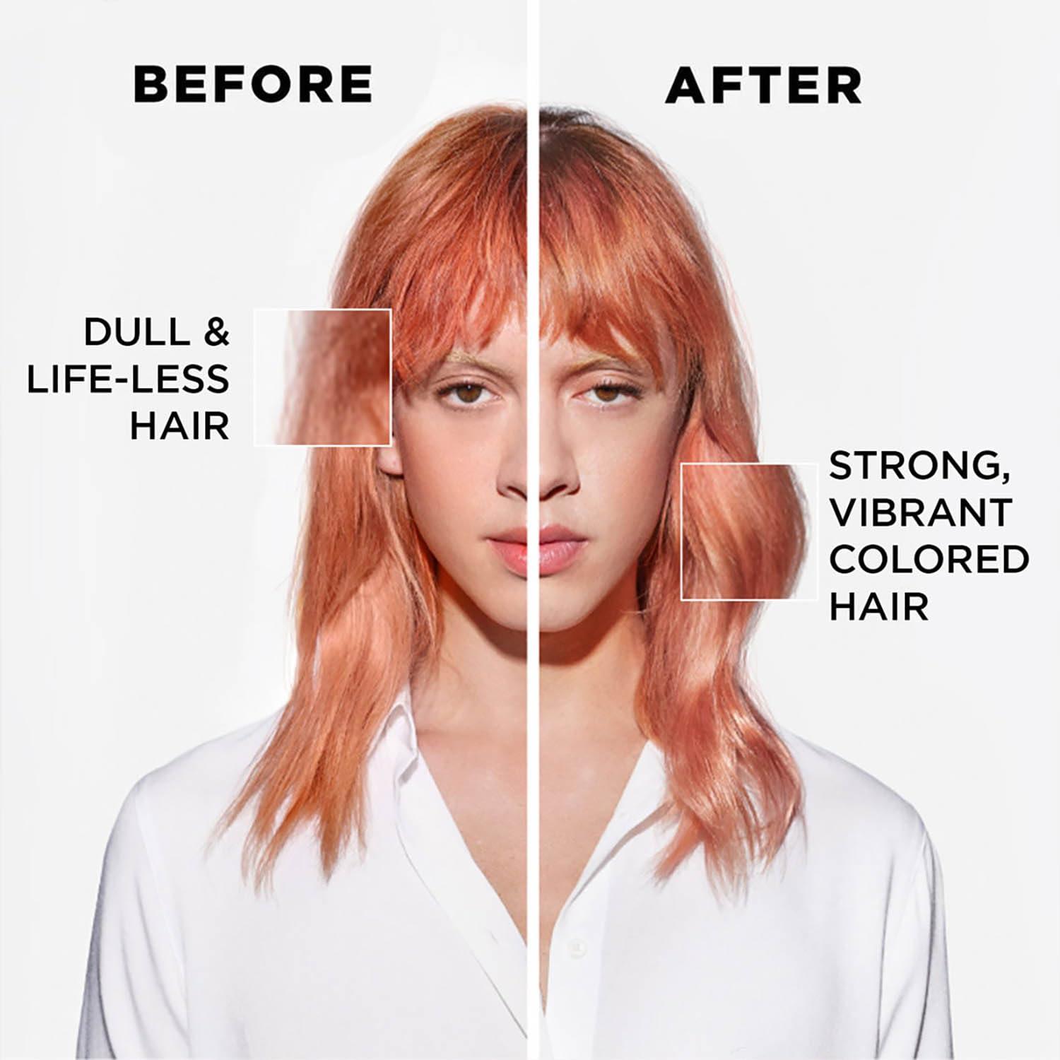 KÉRASTASE styled hair after use showing improved shine and manageability