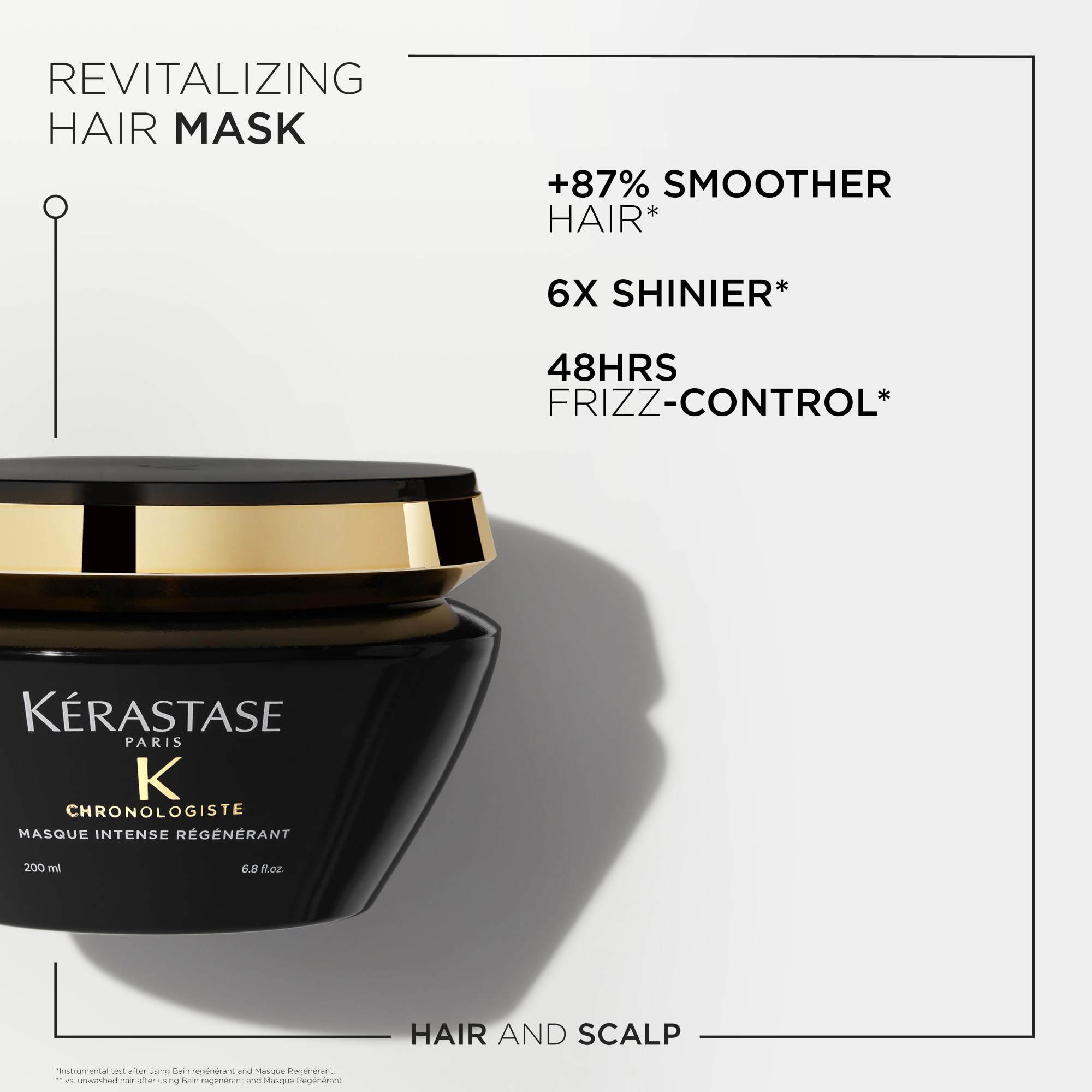 Applying Chronologiste mask from roots to ends delivers intense moisture.