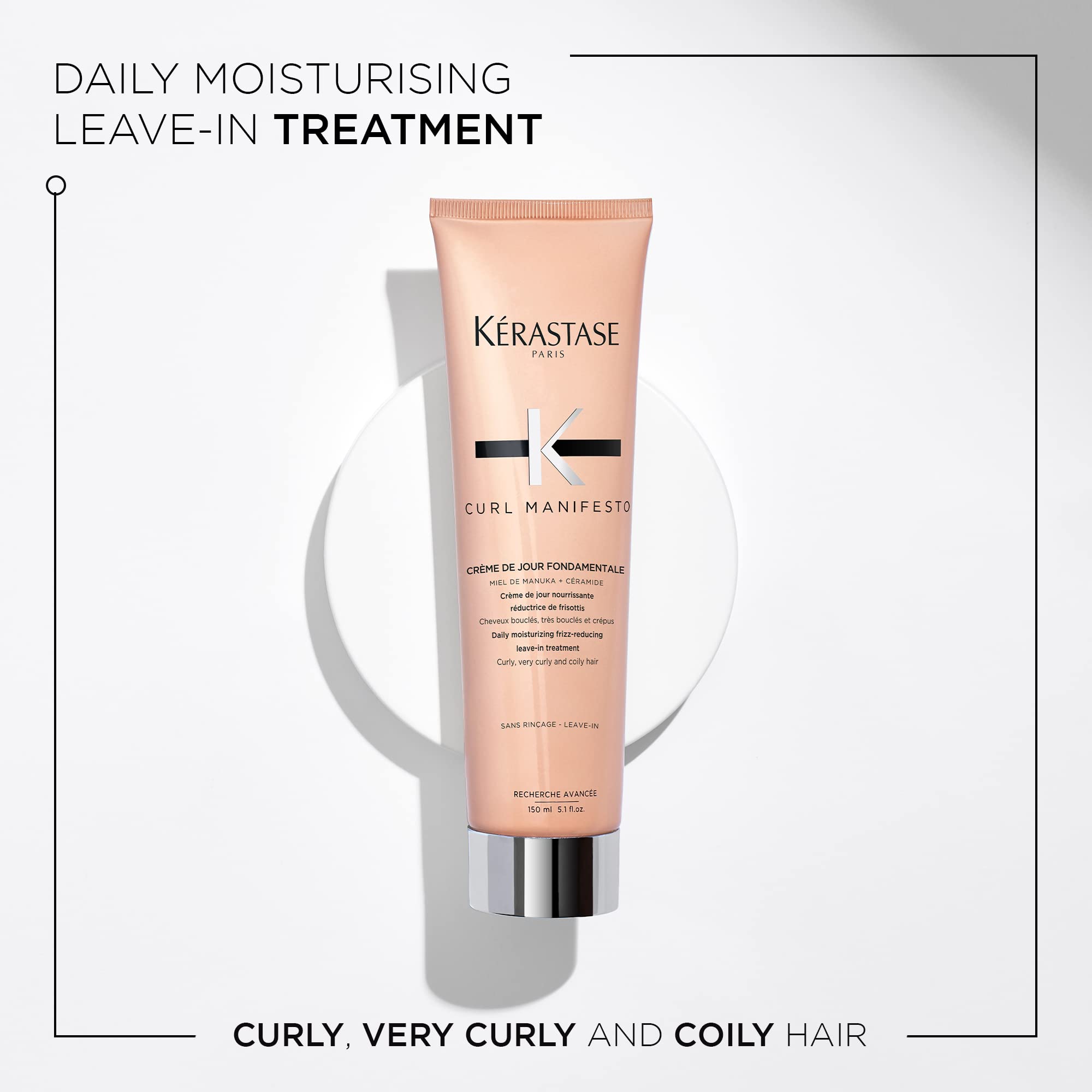 Kerastase Curl Manifesto leave-in jar being opened for hydration