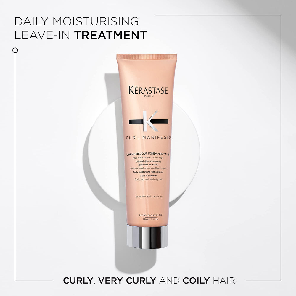 Kerastase Curl Manifesto leave-in jar being opened for hydration
