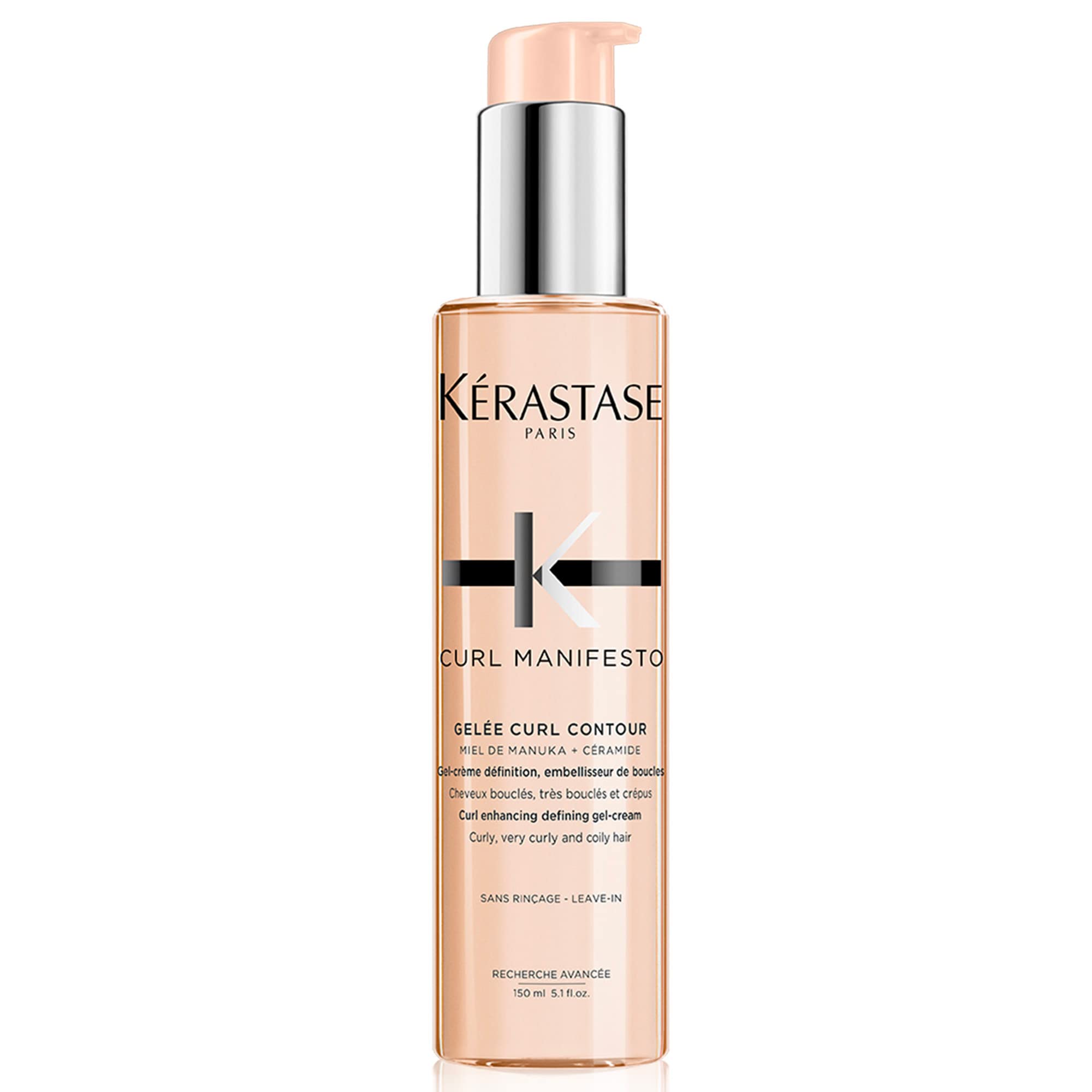 KÉRASTASE Curl Manifesto Gelee bottle close-up highlights defined curls