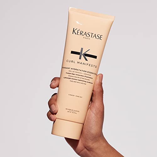 Leave-in timer icon showing 3-5 minute wait for KÉRASTASE conditioner.