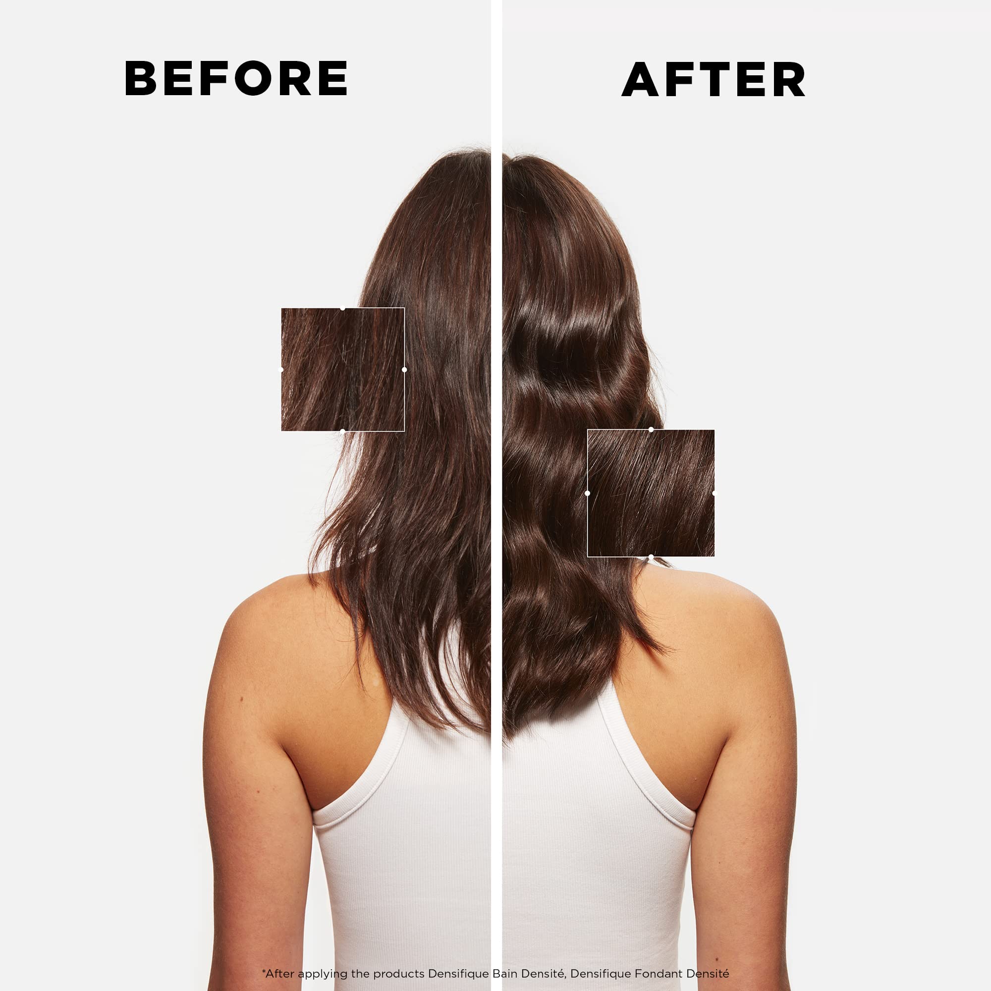 KÉRASTASE Densifique Densité product with pump demonstrates hydration for fine hair.