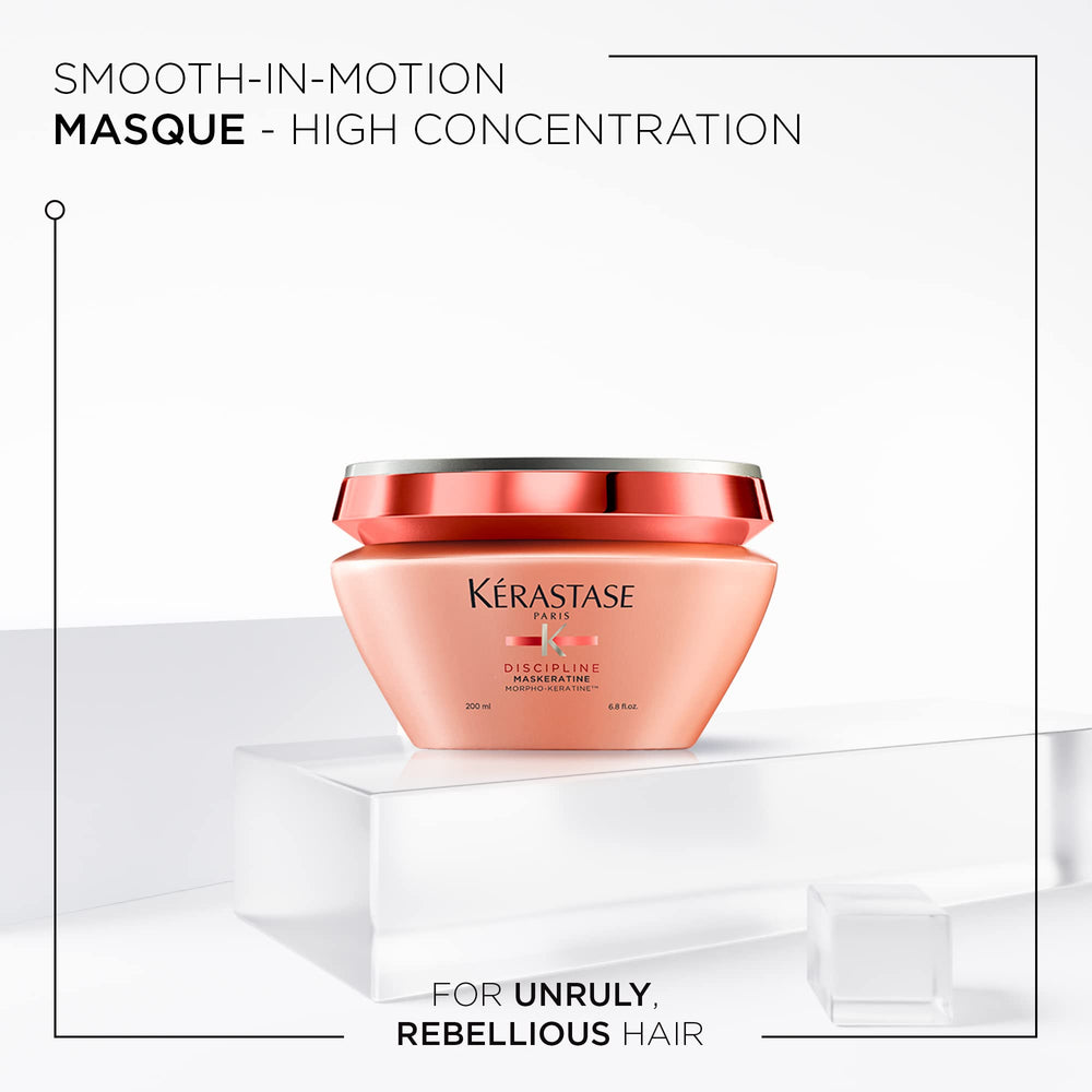 KÉRASTASE Maskeratine application shows creamy distribution on damp hair for detangling