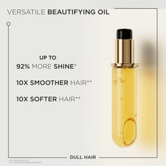 KÉRASTASE Elixir Ultime oil on mid-lengths and ends delivers smoother, frizz control.