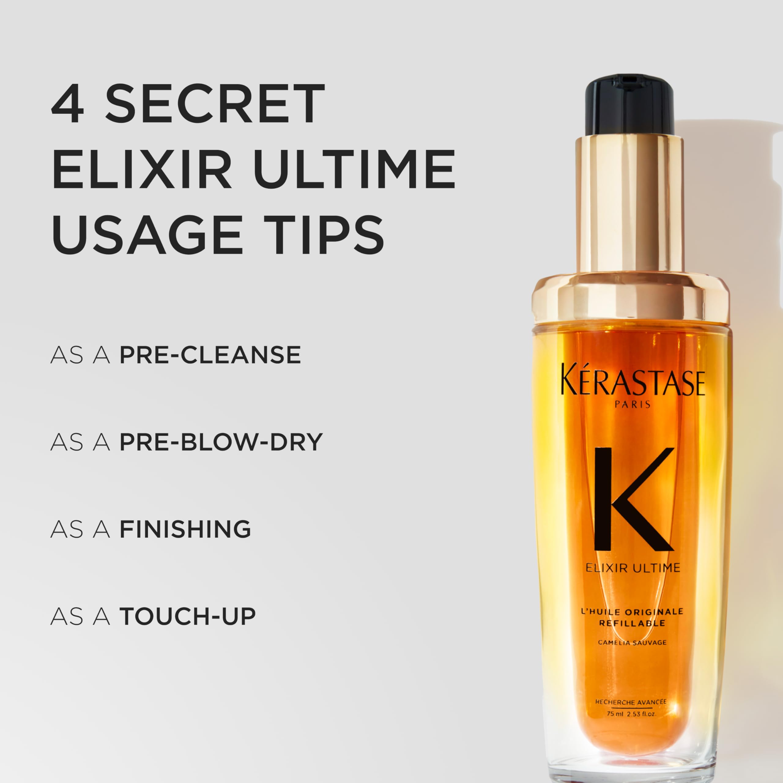 KÉRASTASE Elixir Ultime travel-size packaging for on-the-go use