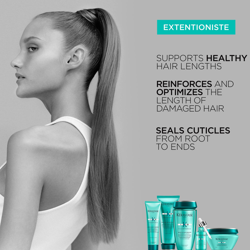 KÉRASTASE Extentioniste detangled hair demonstrates knot-free length.