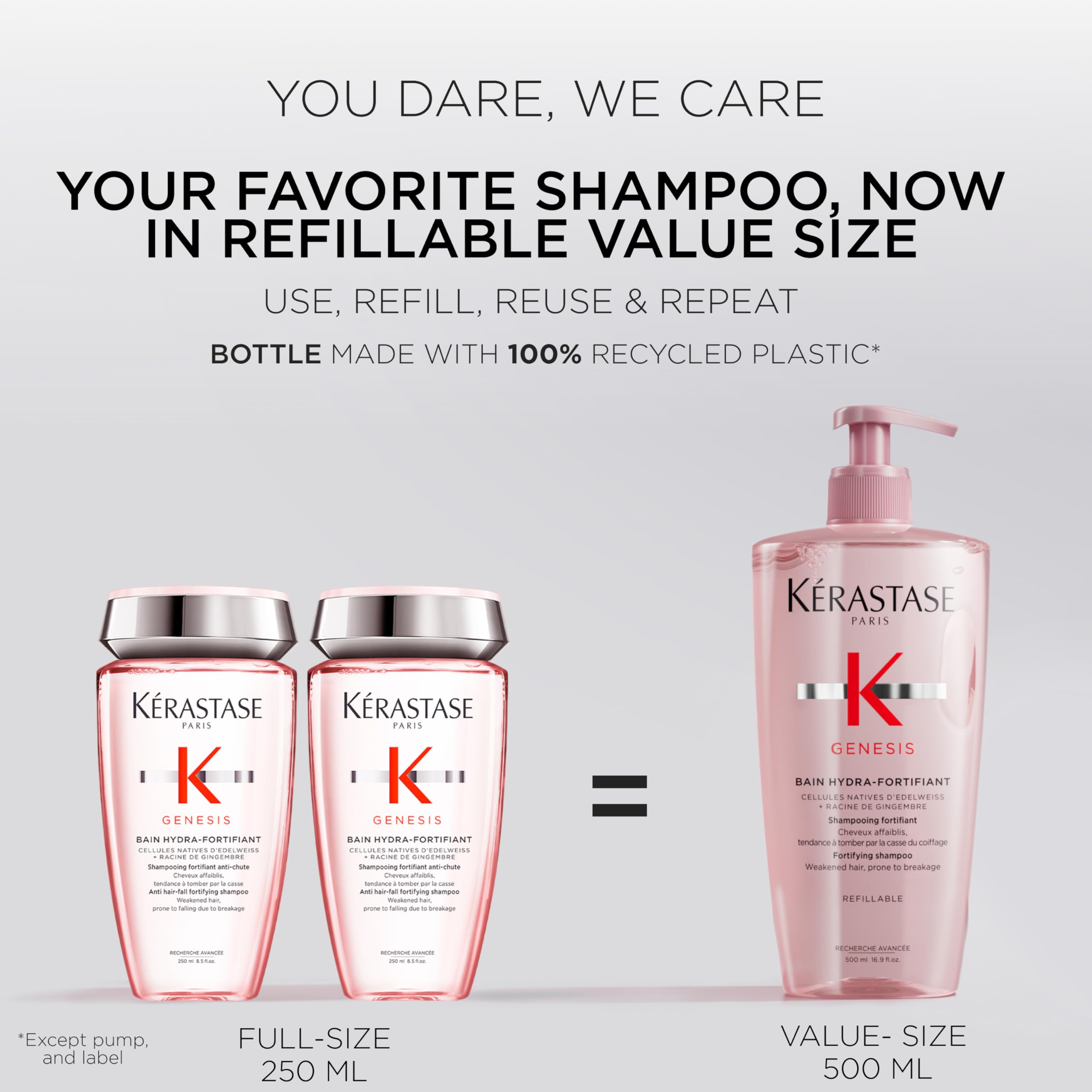 KÉRASTASE back label showing ingredient list and usage instructions benefit clarity