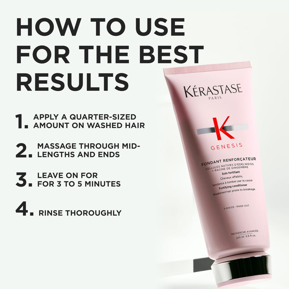 Genesis Renforcateur detangles hair and reduces snagging during brushing