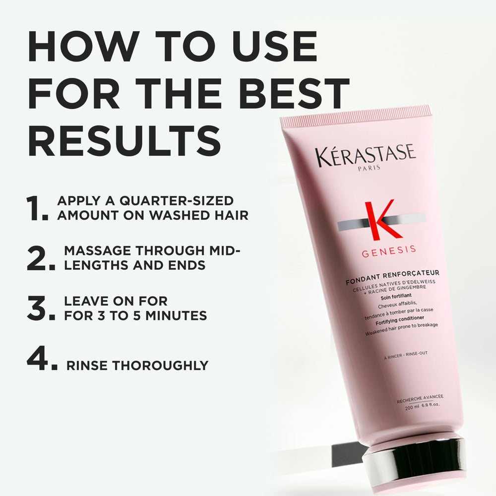 KÉRASTASE Genesis Renforcateur ginger root and edelweiss cells highlight natural-strength benefits.