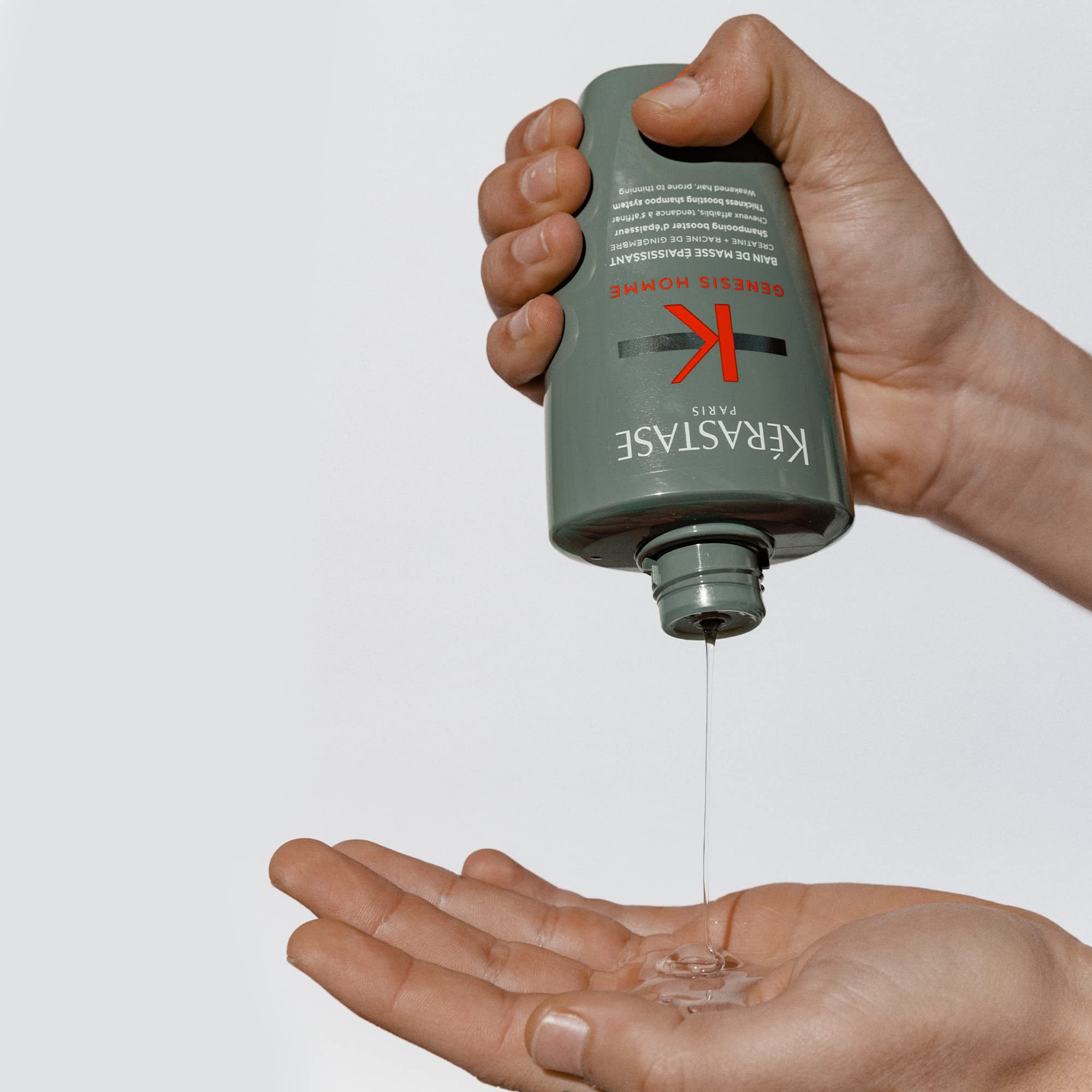 Kerastase Genesis Homme damp hair ready for application.