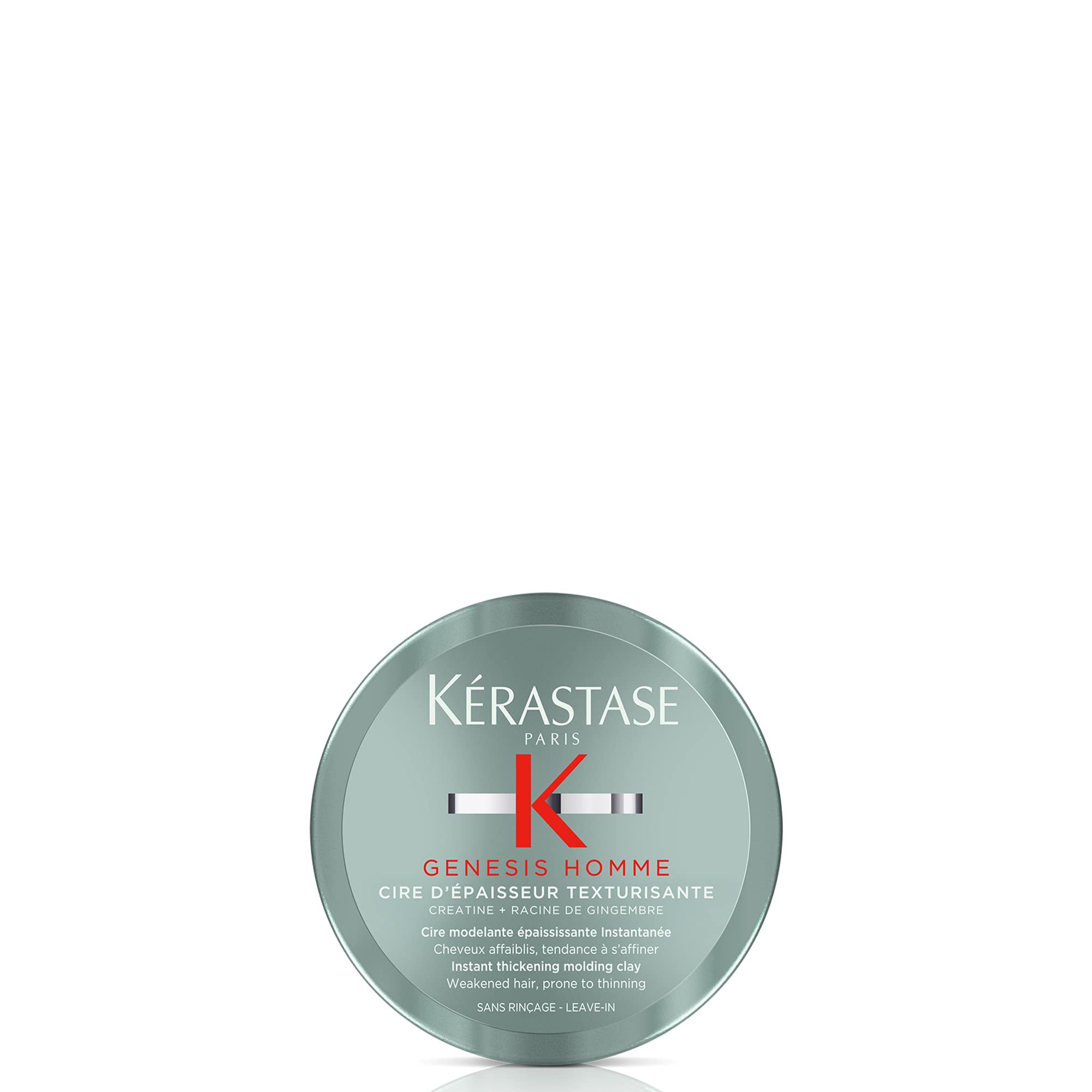 KÉRASTASE Genesis Homme wax tube close-up showing packaging for textured, light-hold styling.