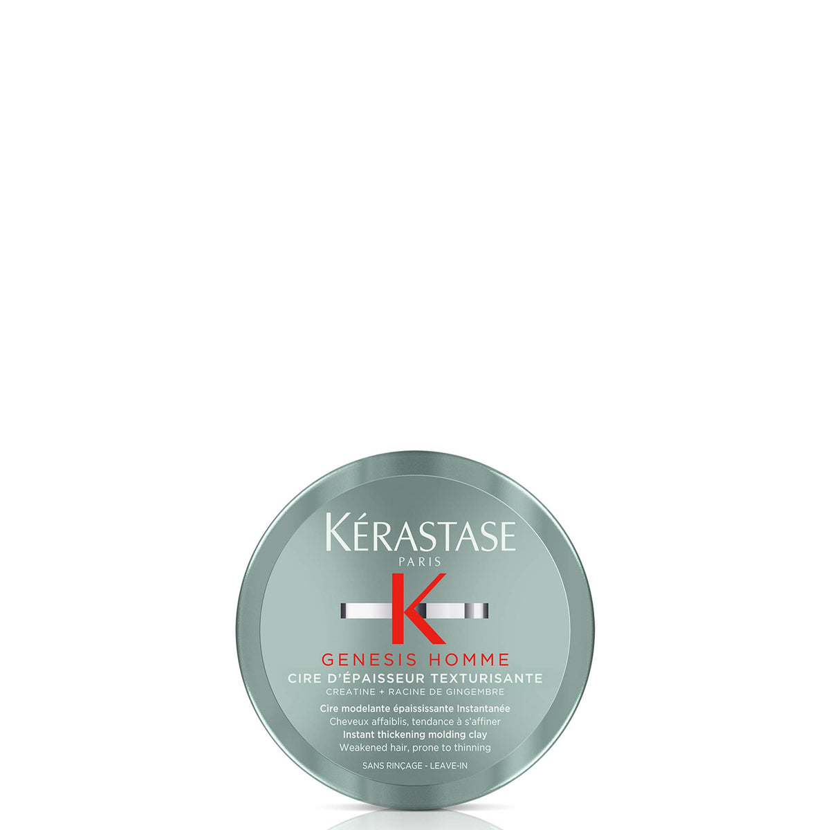 KÉRASTASE Genesis Homme wax tube close-up showing packaging for textured, light-hold styling.