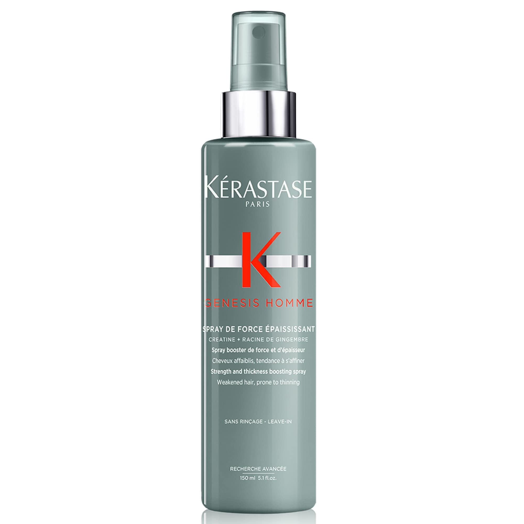Kerastase Genesis Homme Spray De Force bottle front for thicker-looking hair