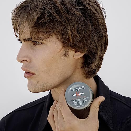 KÉRASTASE Genesis Homme wax applied for textured definition and flexible hold.