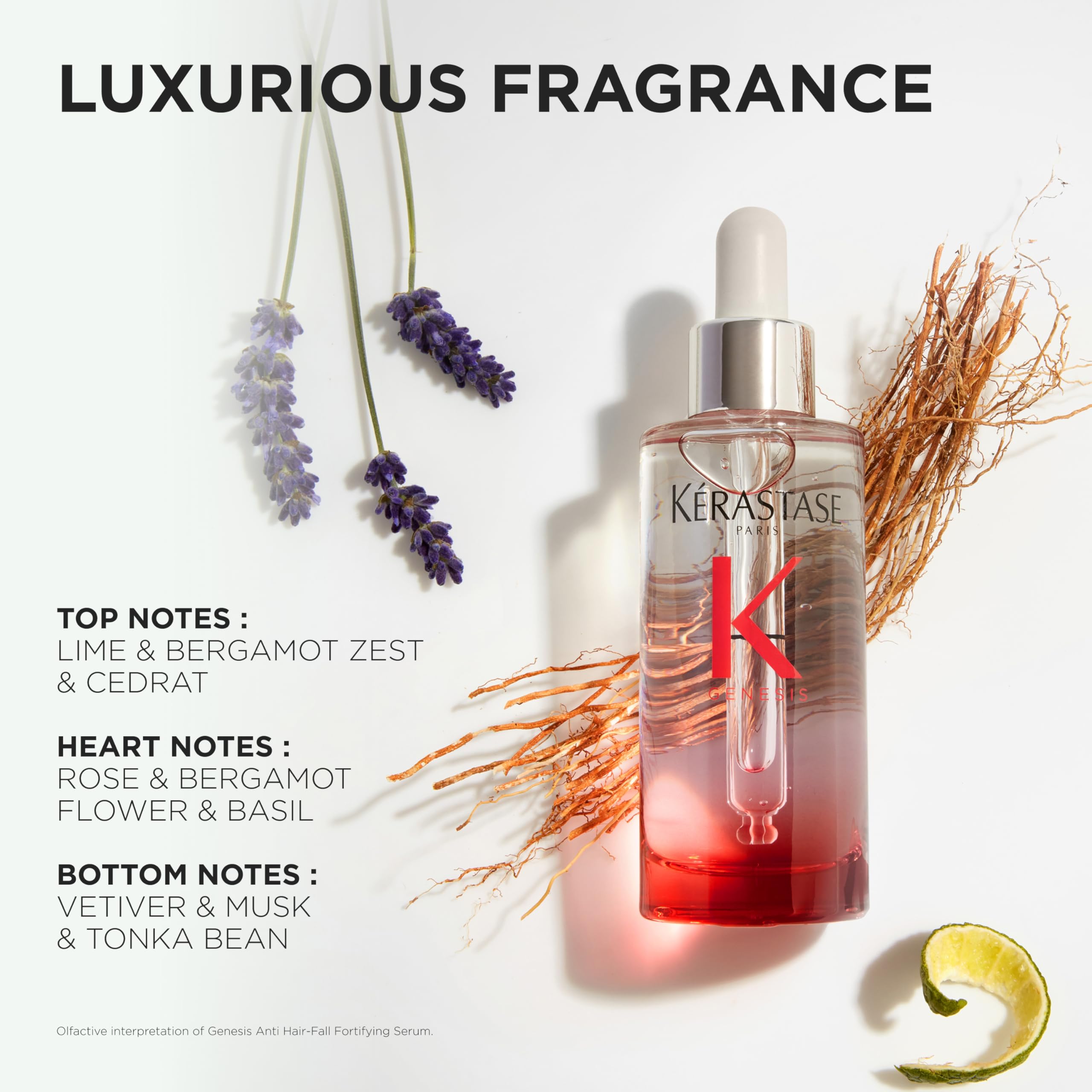 KÉRASTASE Genesis serum beside shampoo and conditioner showcasing routine synergy