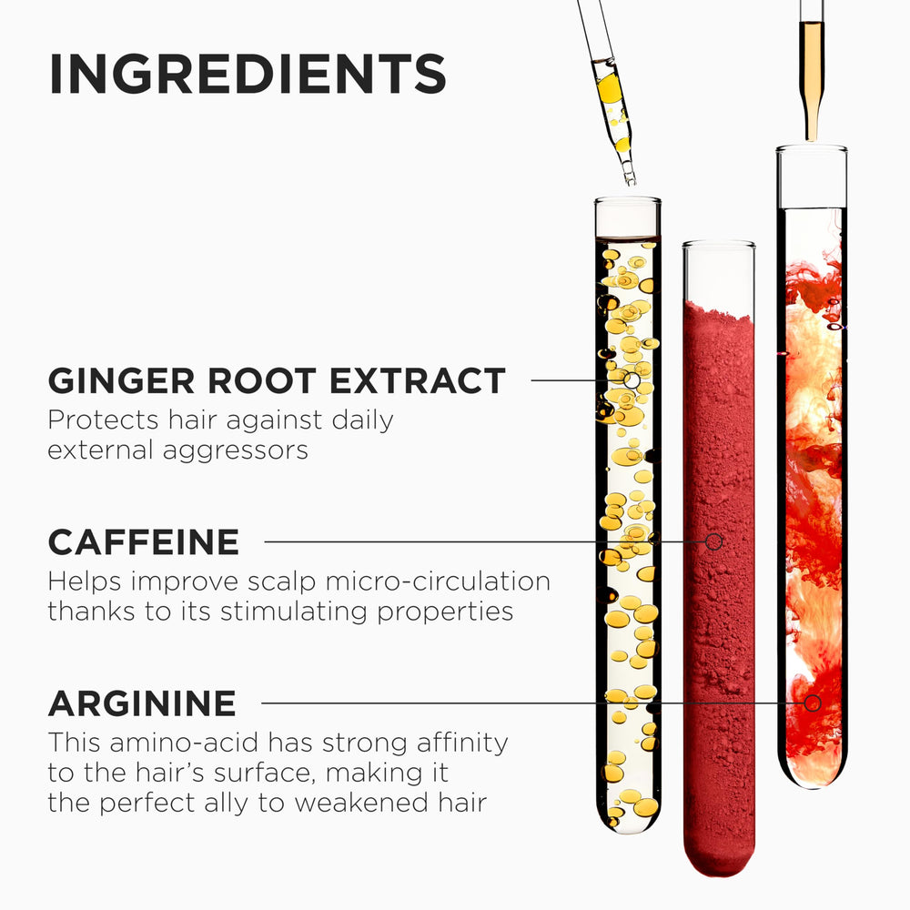 KÉRASTASE Genesis serum texture on finger showing lightweight, non-greasy feel