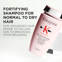 Kerastase Genesis Strengthening Shampoo lather-foam closeup shows detangling hydration in action