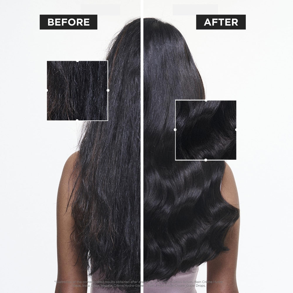 KÉRASTASE application on towel-dried hair showing easy distribution benefit