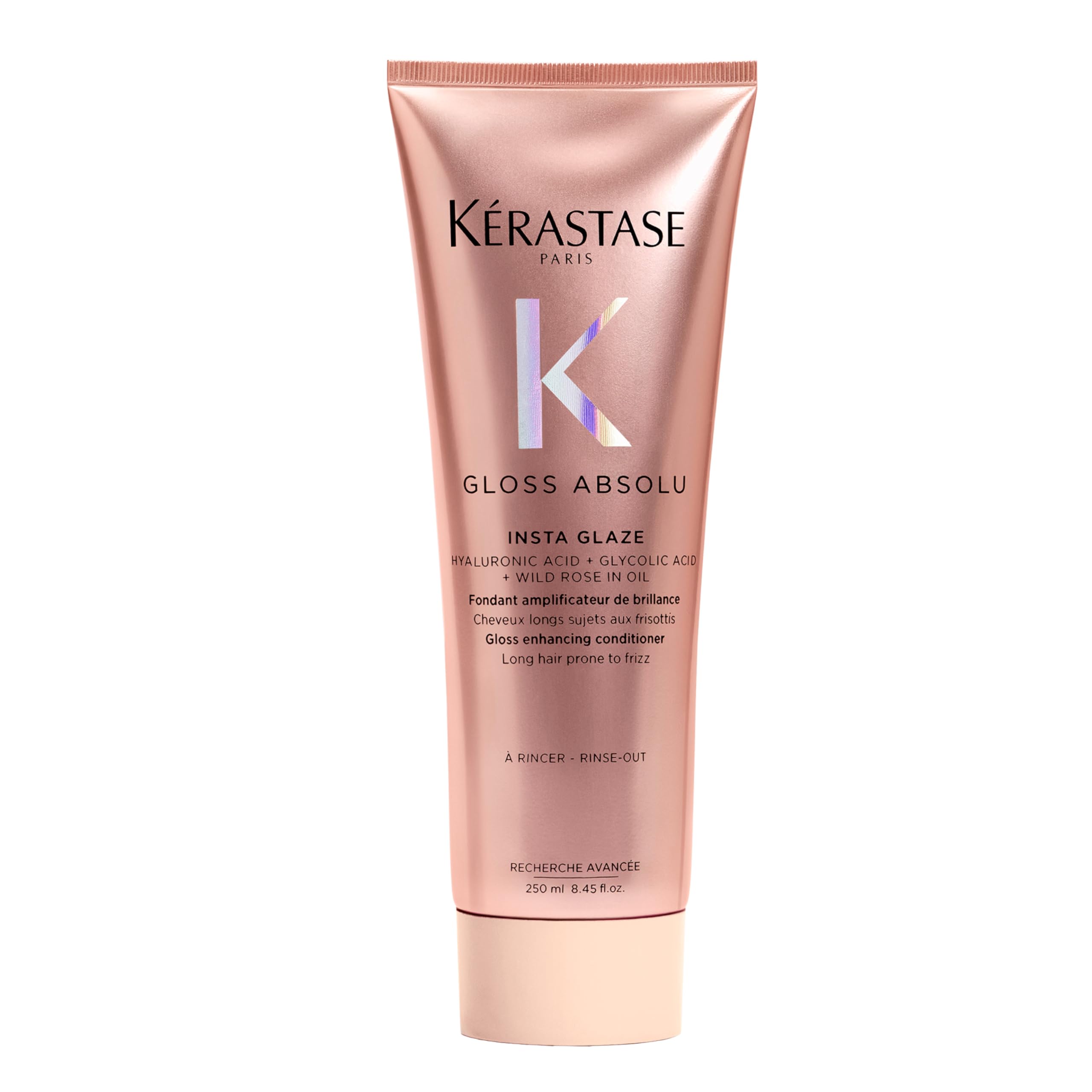 Kerastase Gloss Absolu bottle top view signaling premium hydration for hair