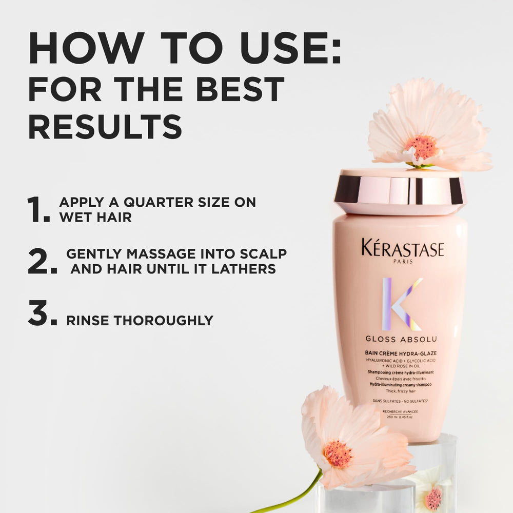 KÉRASTASE in-bathroom lifestyle scene showing salon-quality results