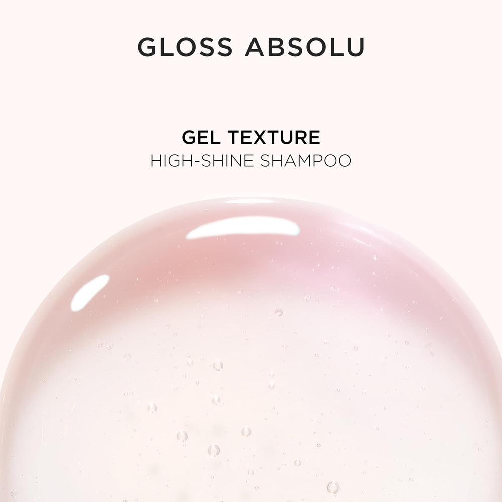 Kerastase Gloss Absolu long hair close-up with radiant shine.