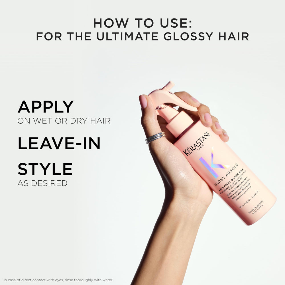 Kerastase Gloss Absolu Milk provides heat and humidity protection during styling