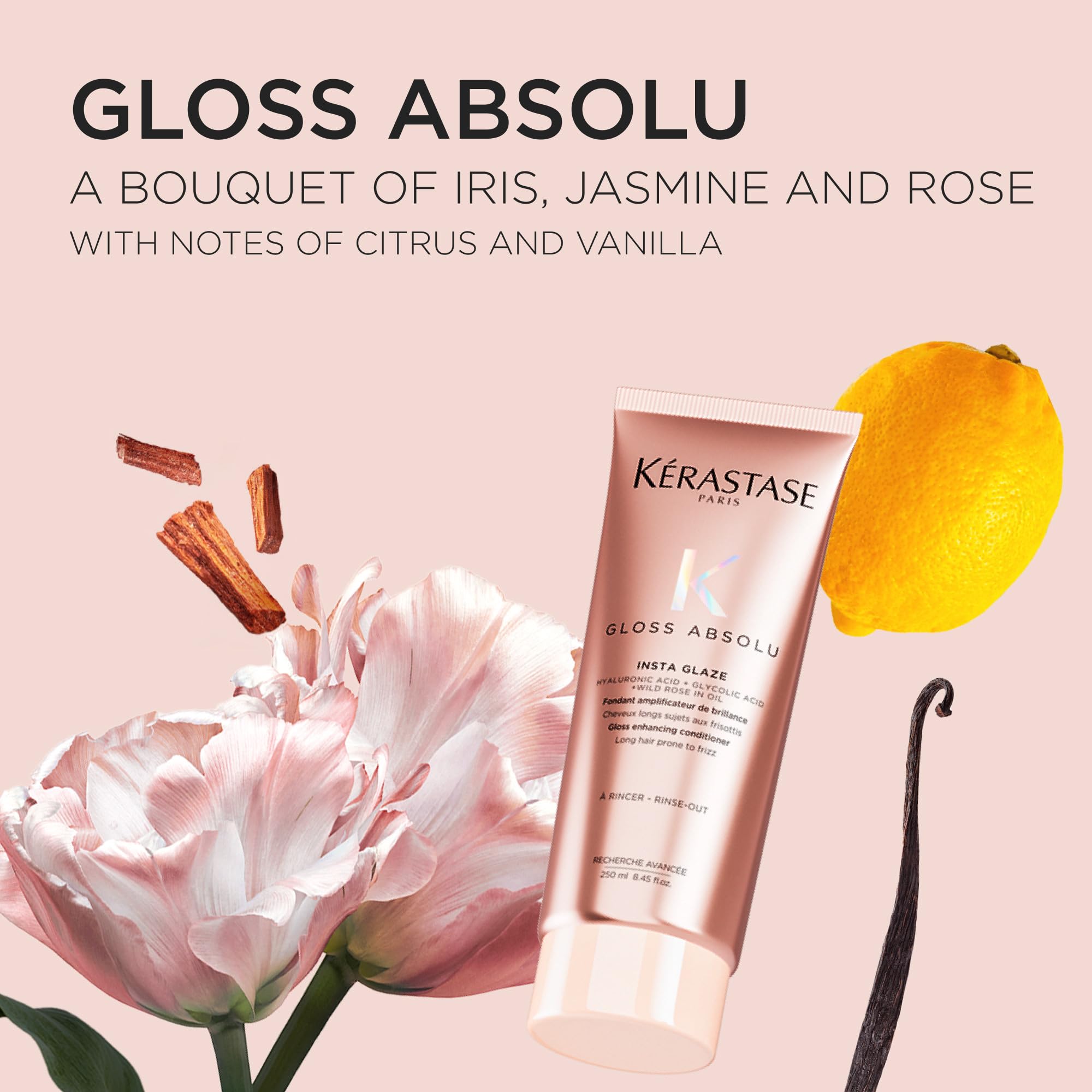 Kerastase Gloss Absolu scent-infused product highlights luxurious aroma.