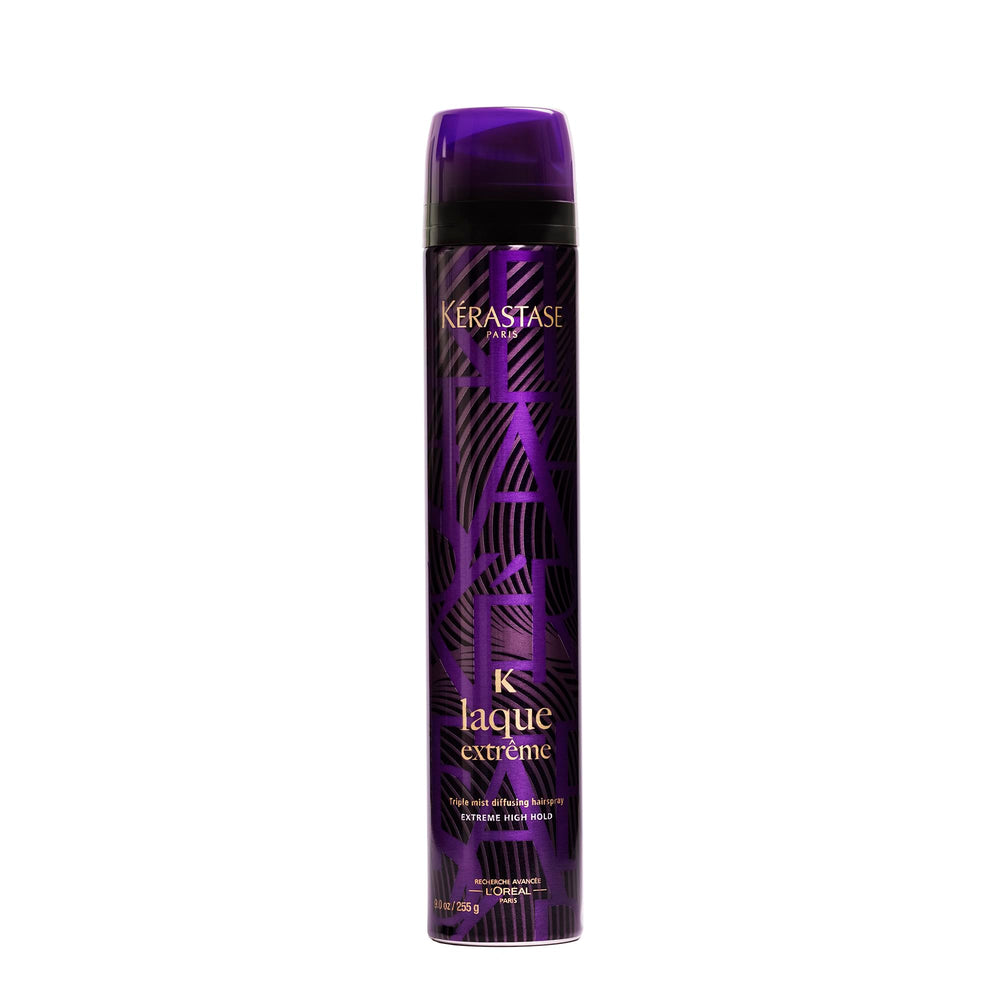 Kerastase Laque Extreme spray bottle provides ultra-hold styling with humidity resistance