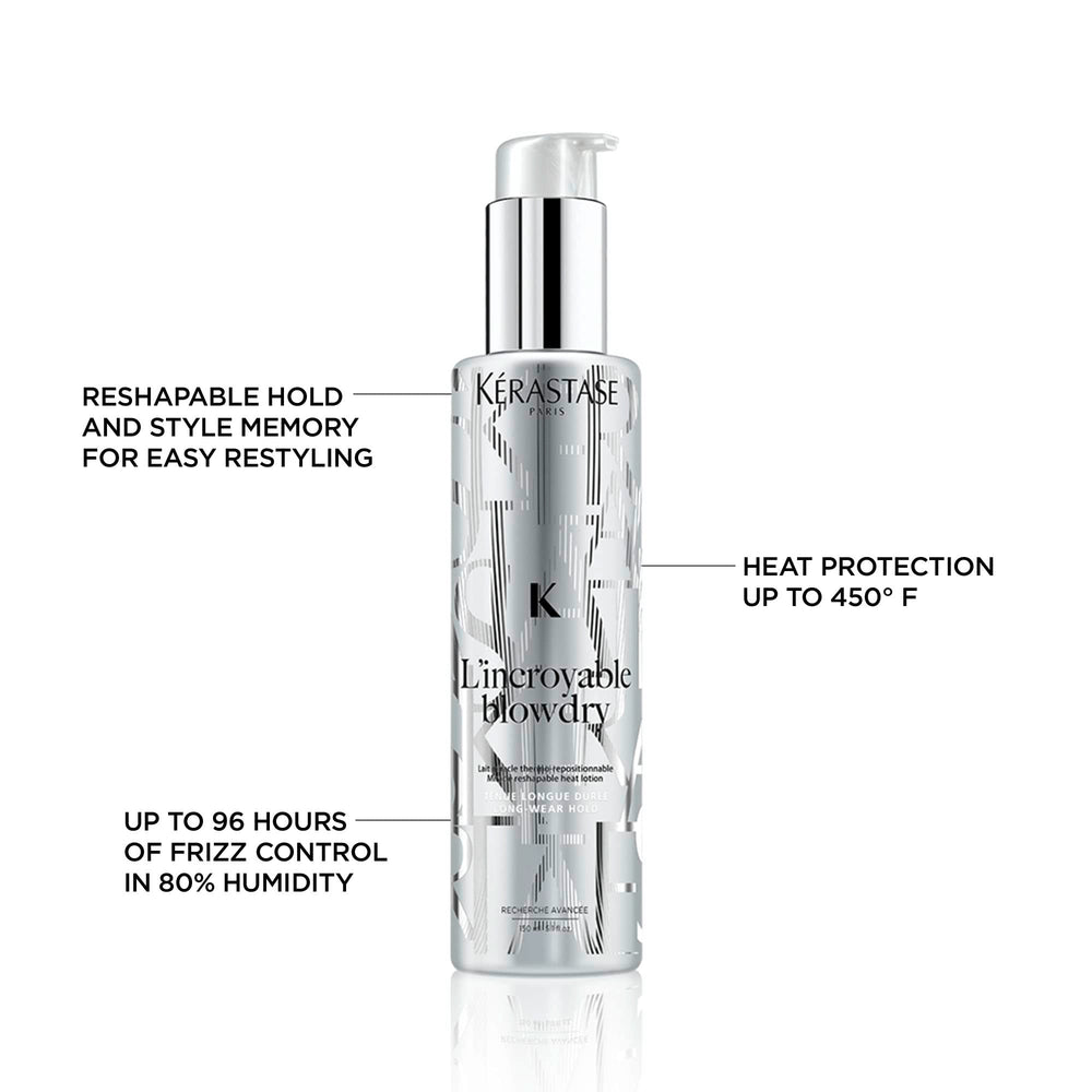Kérastase L'incroyable Blowdry Serum hair-shine shot emphasizes lasting gloss and manageability.