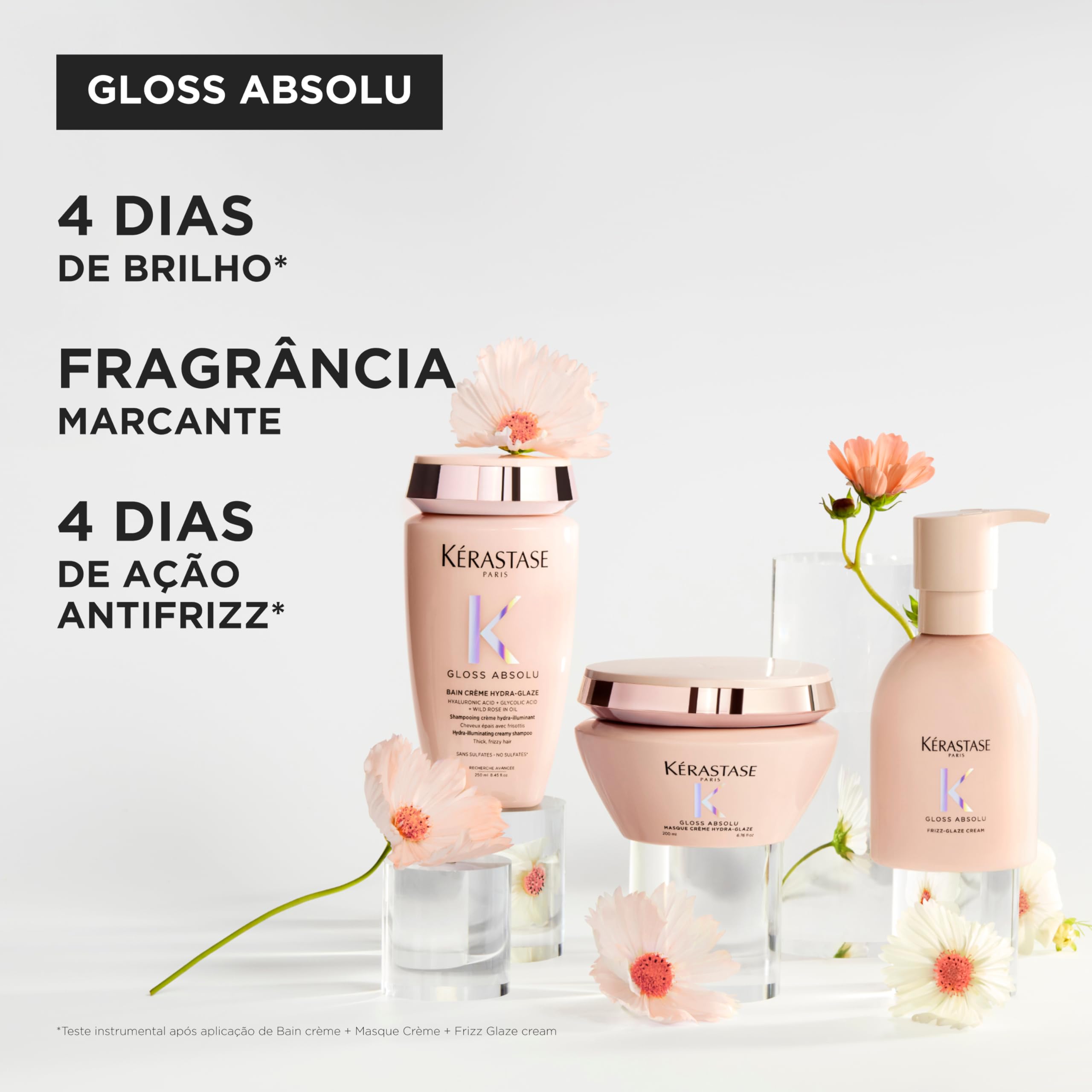 KÉRASTASE label close-up showing hyaluronic and glycolic acids
