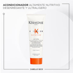 Kérastase Nutritive Discovery Set leave-in bottle offers heat protection and shine.