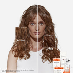 Nutritive after-wash shine and softness image suggests detangled, smooth hair results