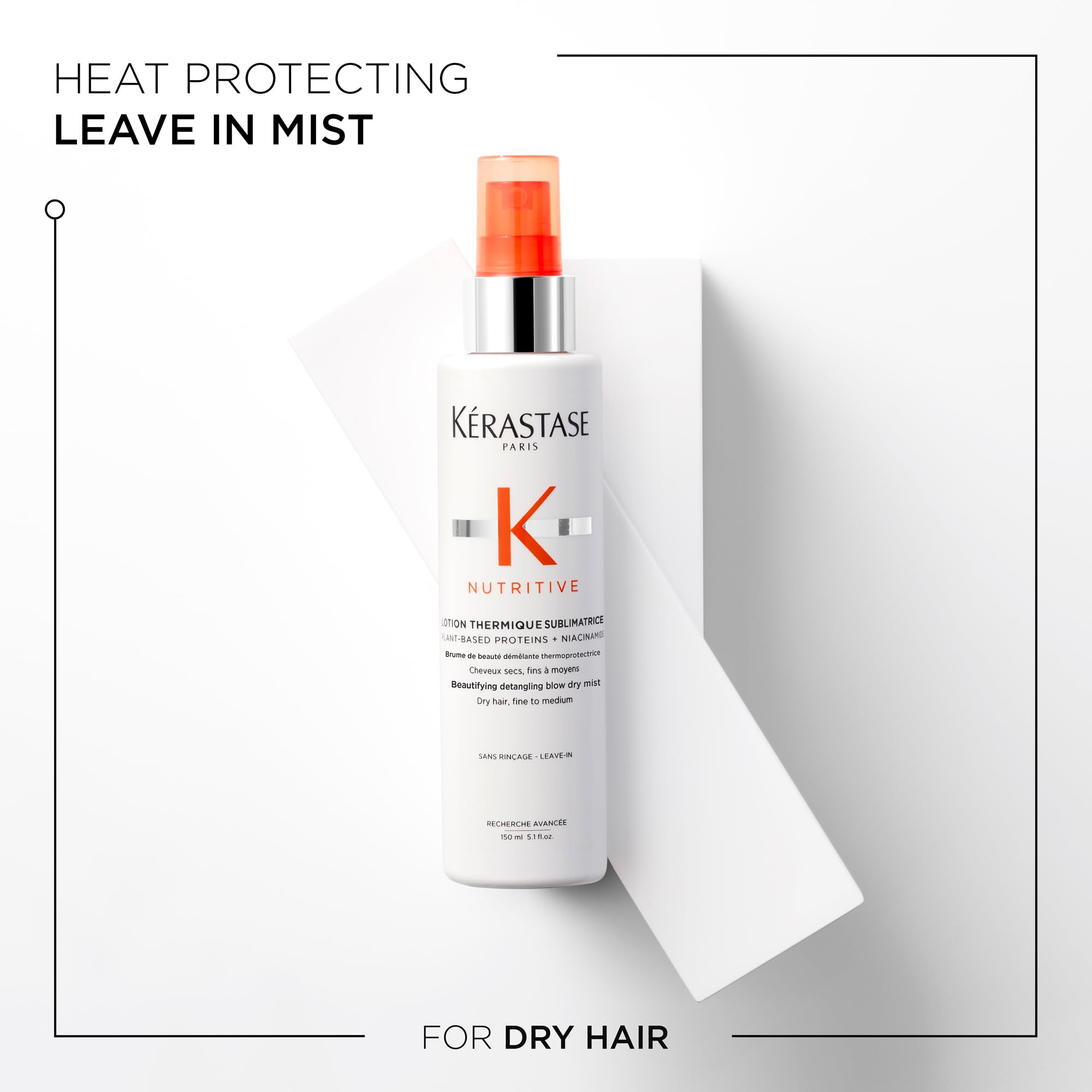KÉRASTASE Nutritive Heat Protecting Spray on damp hair aids detangling and smoothness