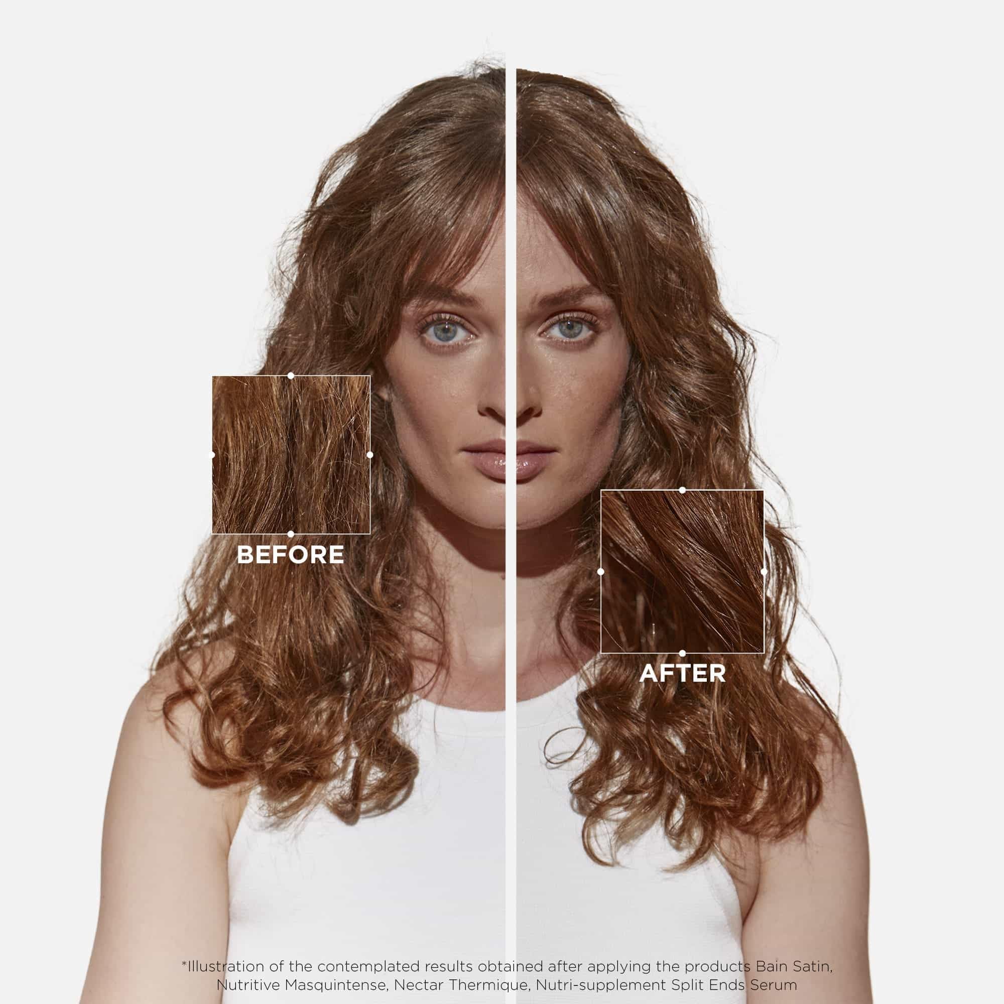 KÉRASTASE Nutritive Masquintense mask application on hands demonstrates even spread.