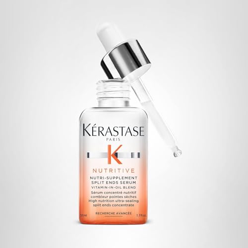 Kerastase Nutritive Split Ends Serum applied on towel-dried hair for mid-lengths to ends use.