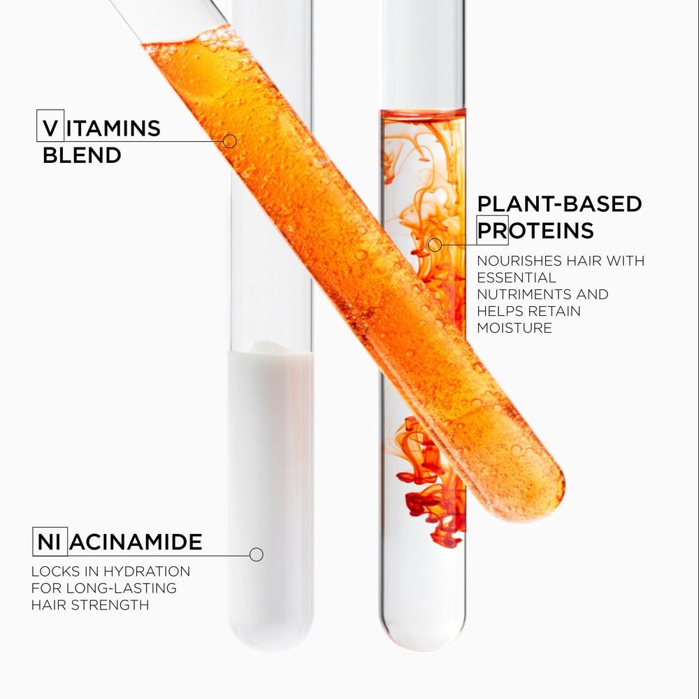 Detangling closeup demonstrates easier comb-through after washing with Nutritive