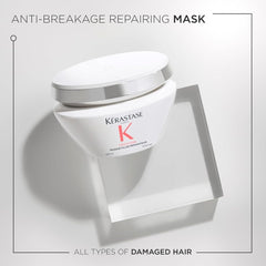 KÉRASTASE Premiere anti-breakage mask close-up of cream formula for salon-grade results.