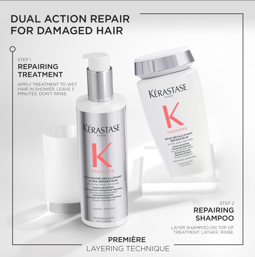 KÉRASTASE Premiere Discovery Set close-up of hair strands showing stronger-looking hair