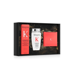 KÉRASTASE front packaging showing the three-step strengthening set for visible repair