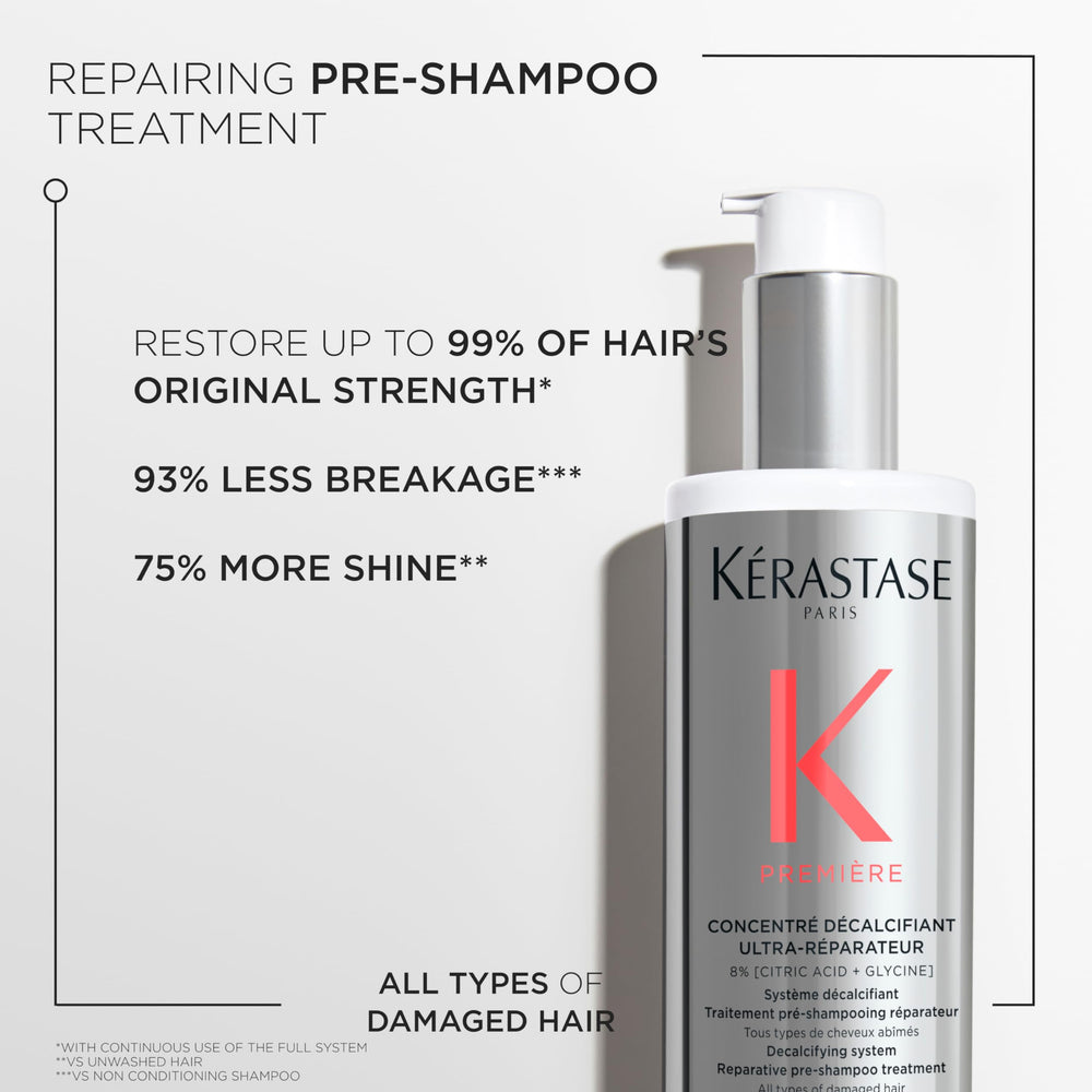 Kerastase Premiere Repair pre-shampoo pour into hand for pre-wash treatment