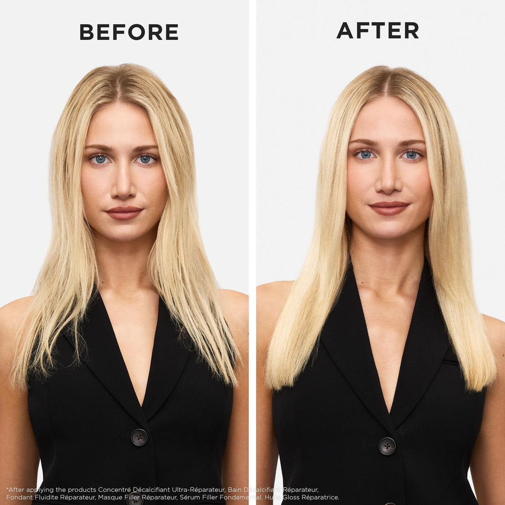 KÉRASTASE Premiere calcium-removal shot emphasizes buildup elimination benefits