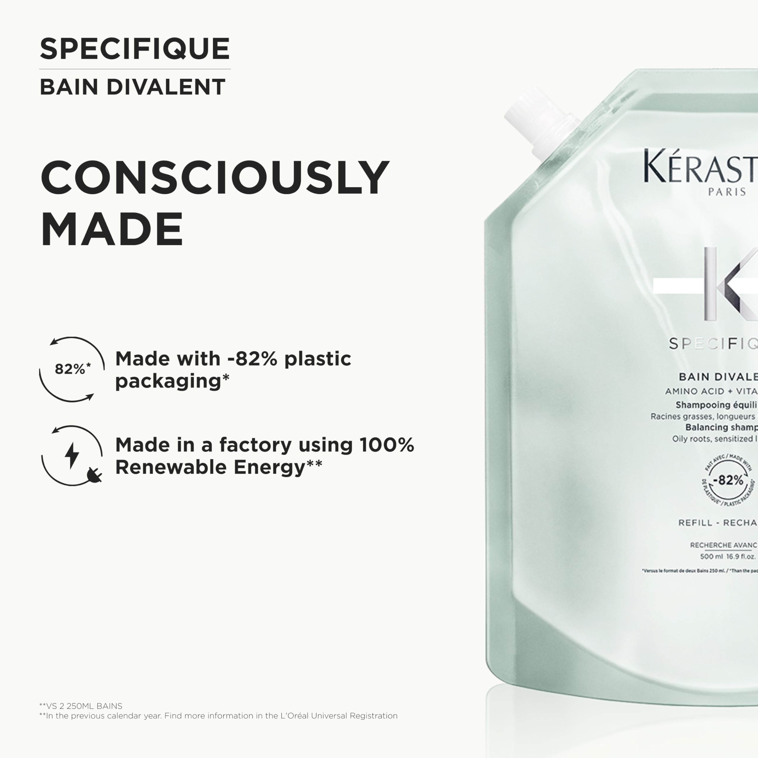 KÉRASTASE bathroom display showing organized sustainable routine