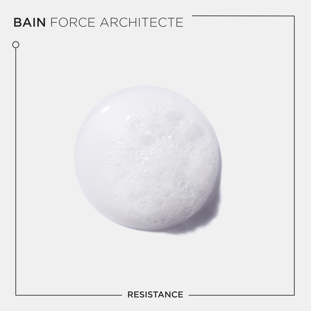 Kérastase Résistance Bain Force Architecte shampoo scalp-refresh moment emphasizes calming cleanse.