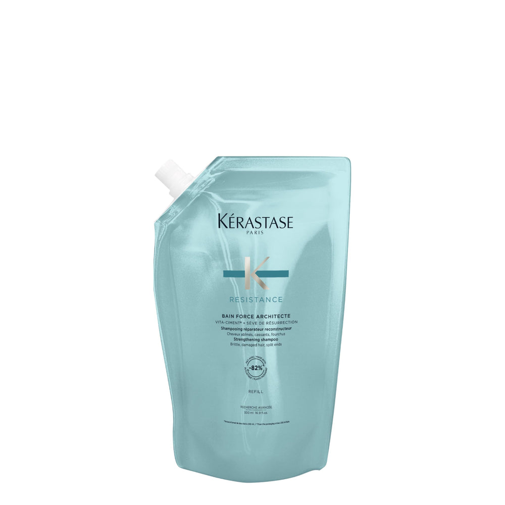 KÉRASTASE Resistance Force Architecte bottle highlights daily repair for weak, damaged hair.