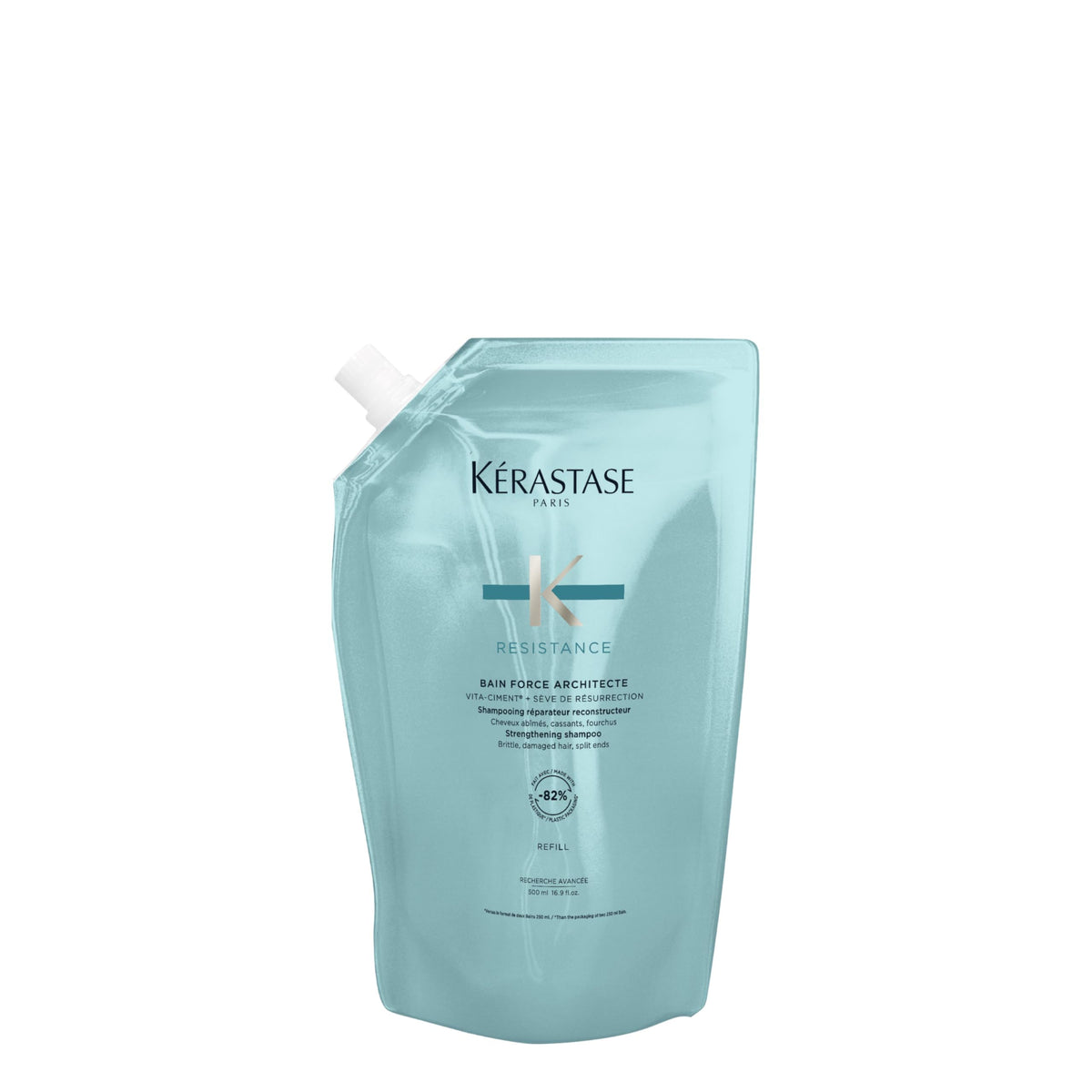 KÉRASTASE Resistance Force Architecte bottle highlights daily repair for weak, damaged hair.