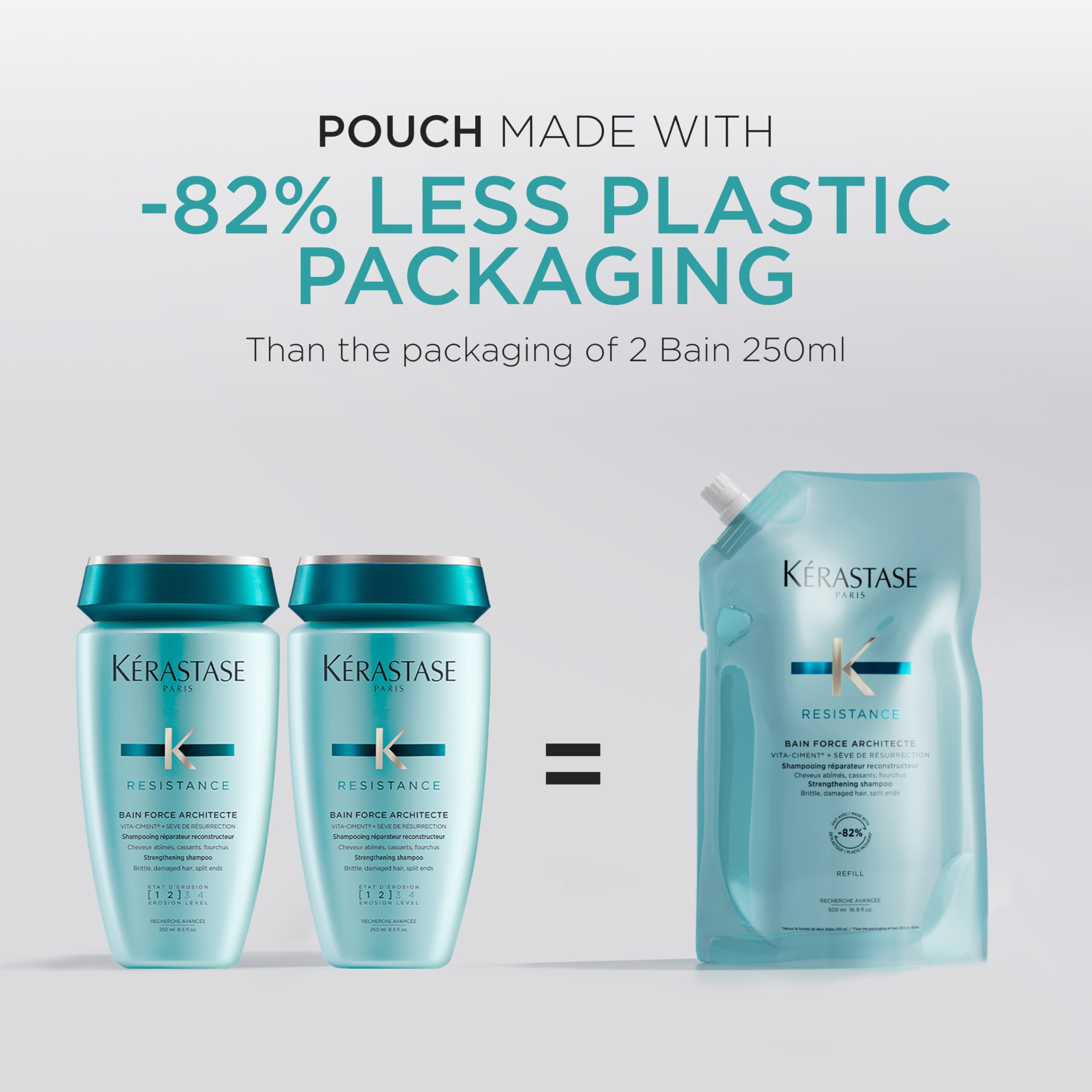 KÉRASTASE refill pack encourages eco-conscious daily use.
