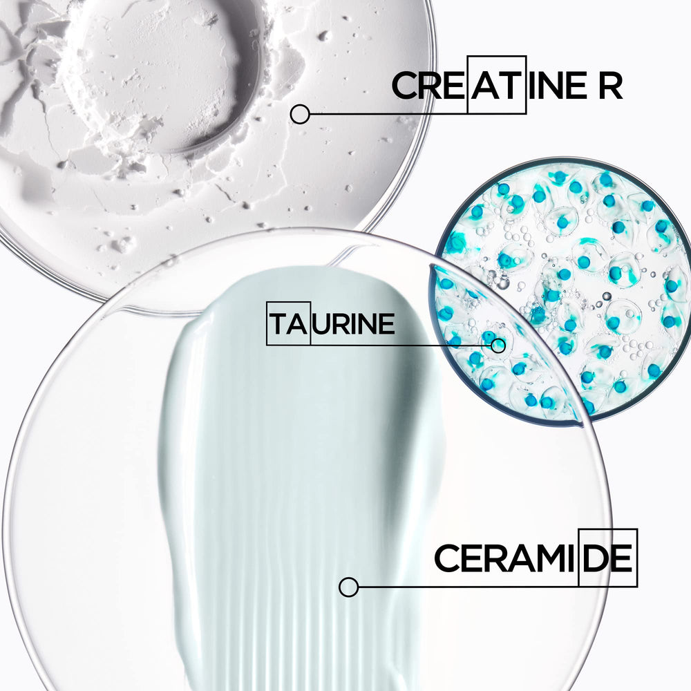 KÉRASTASE Resistance Masque Extentioniste applying on damp hair demonstrates mid-length to ends focus